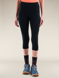 Women's Merino 260 Fastray 20" High Rise 3/4 Tights Black - 1