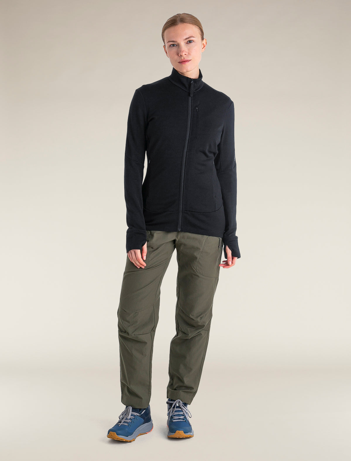 Women's Merino 260 Quantum Long Sleeve Zip Jacket Black - 4