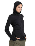 Women's Merino 260 Quantum Long Sleeve Zip Hoodie Black - 7