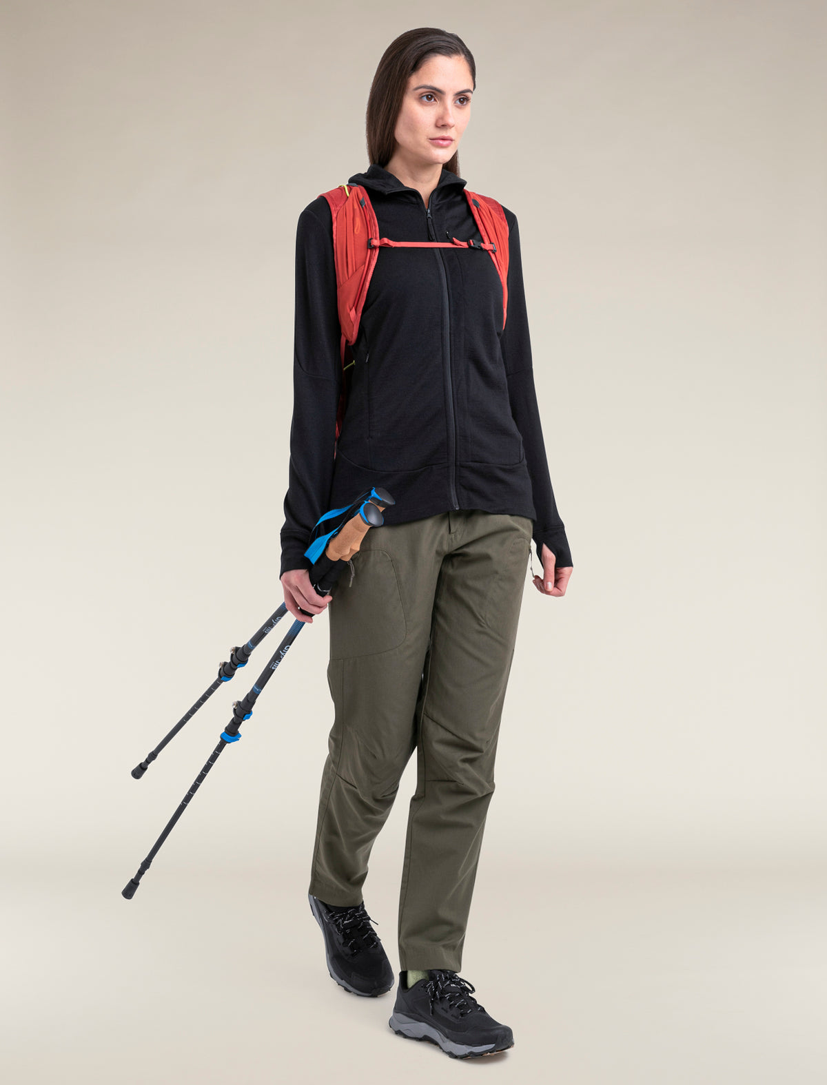 Women's Merino 260 Quantum Long Sleeve Zip Hoodie Black - 6