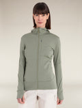 Women's Merino 260 Quantum Long Sleeve Zip Hoodie Oil/Black/Silver - 1