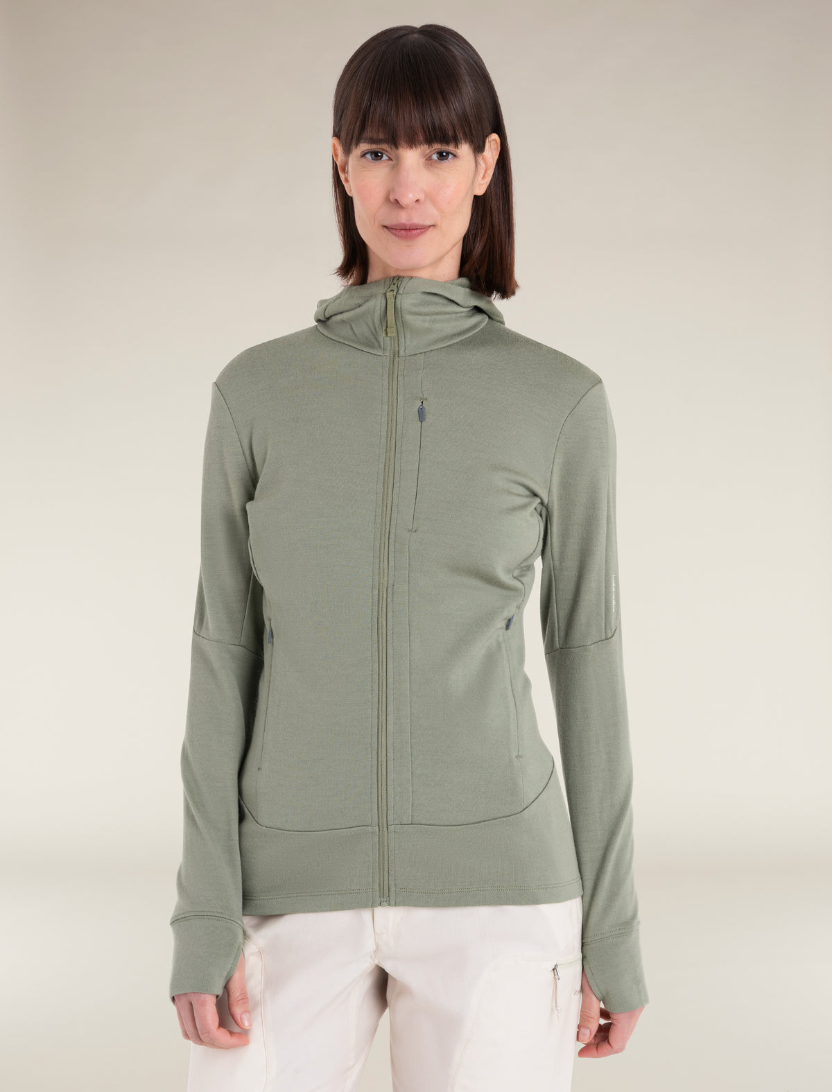 Women's Merino 260 Quantum Long Sleeve Zip Hoodie Oil/Black/Silver - 1