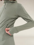 Women's Merino 260 Quantum Long Sleeve Zip Hoodie Oil/Black/Silver - 5