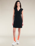 Women's Merino 200 Granary Sleeveless V Neck Dress Black - 3