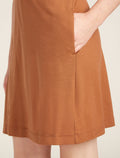 Women's Merino 200 Granary Sleeveless V Neck Dress Dusty clay - 7