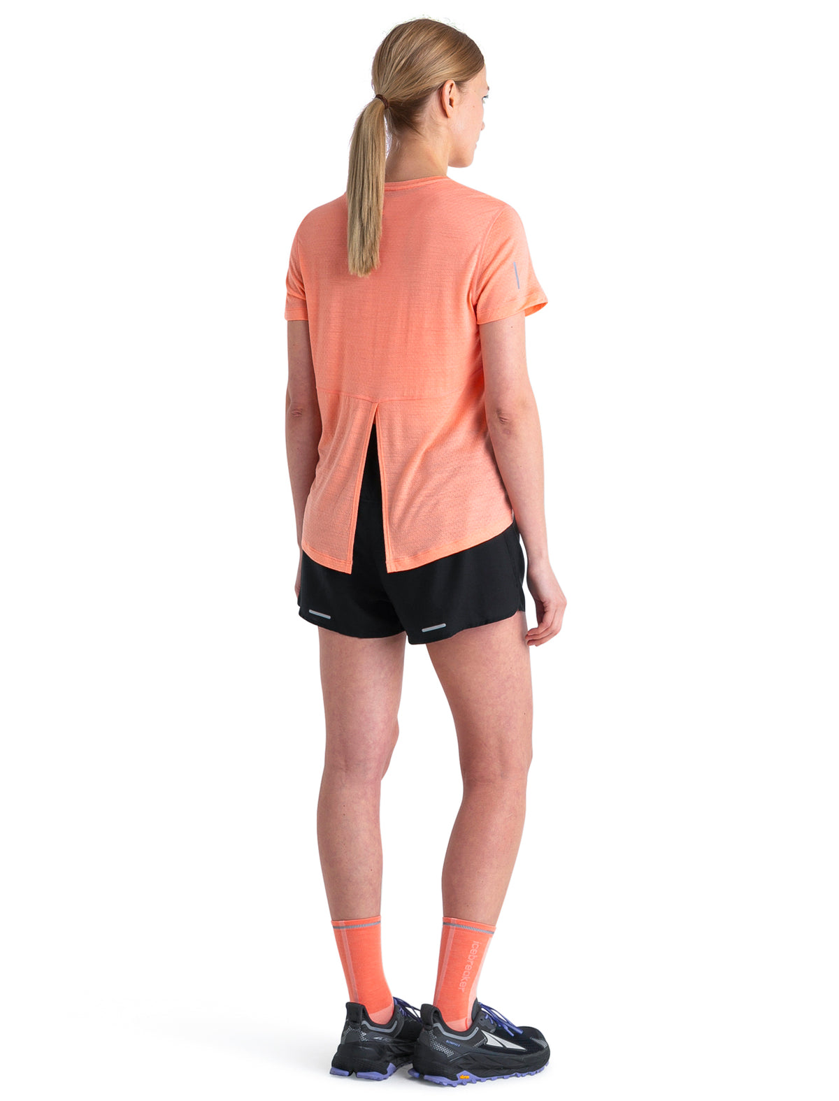 Women's Merino Blend 125 Cool-Lite™ Speed Short Sleeve Slit Back T-Shirt Glow - 4