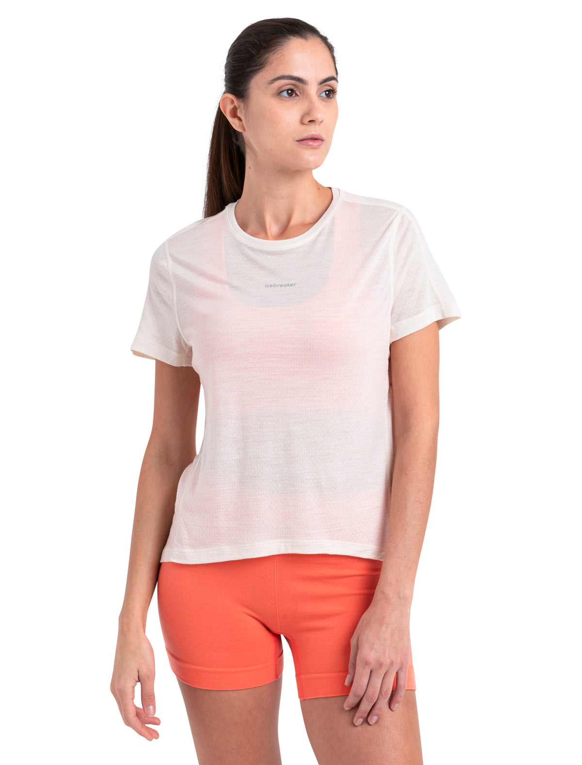 Women's Merino Blend 125 Cool-Lite™ Speed Short Sleeve Slit Back T-Shirt Chalk - 1