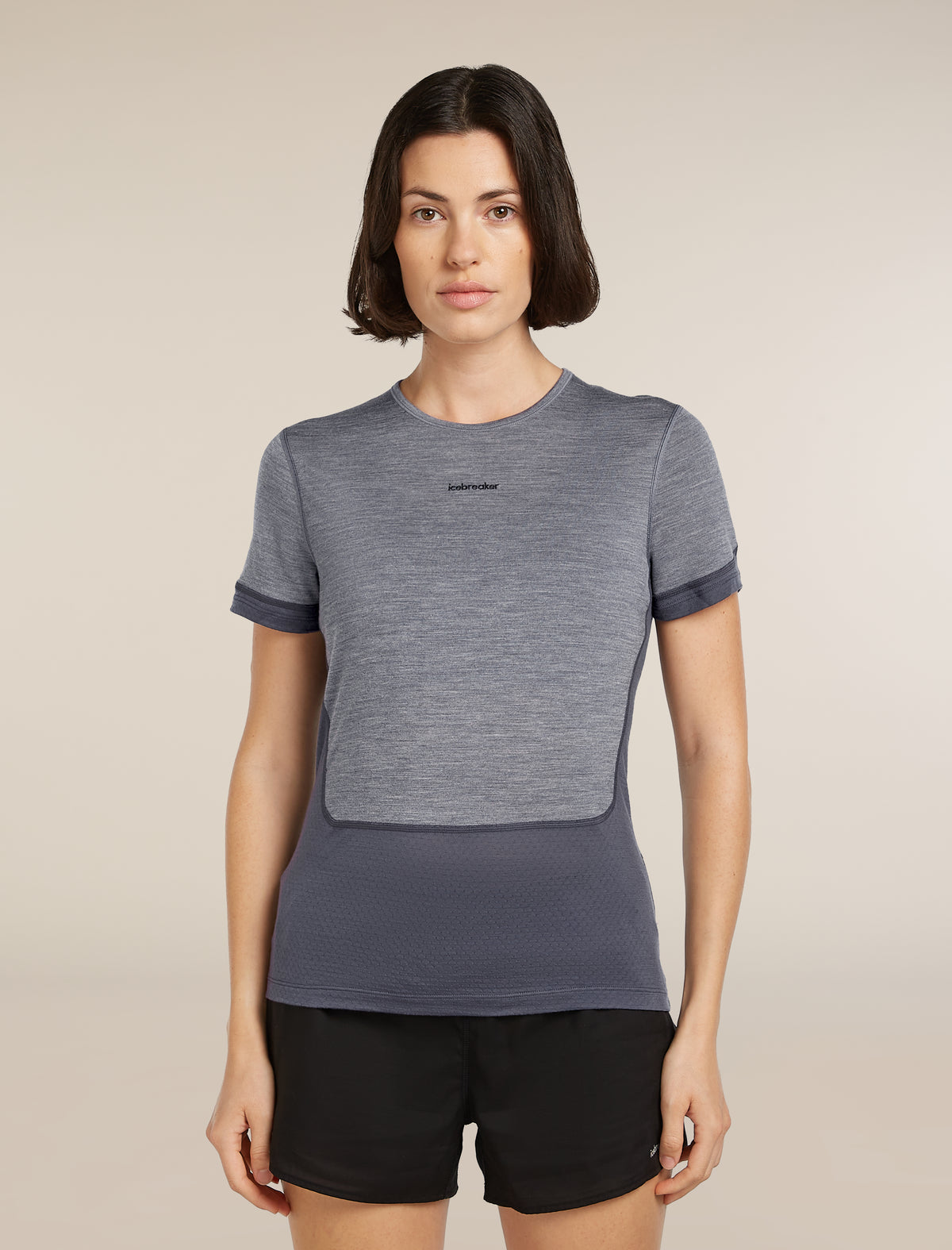 Women's Merino Blend 125 ZoneKnit™ Energy Wind Short Sleeve T-Shirt Graphite/Graphite Heather - 1