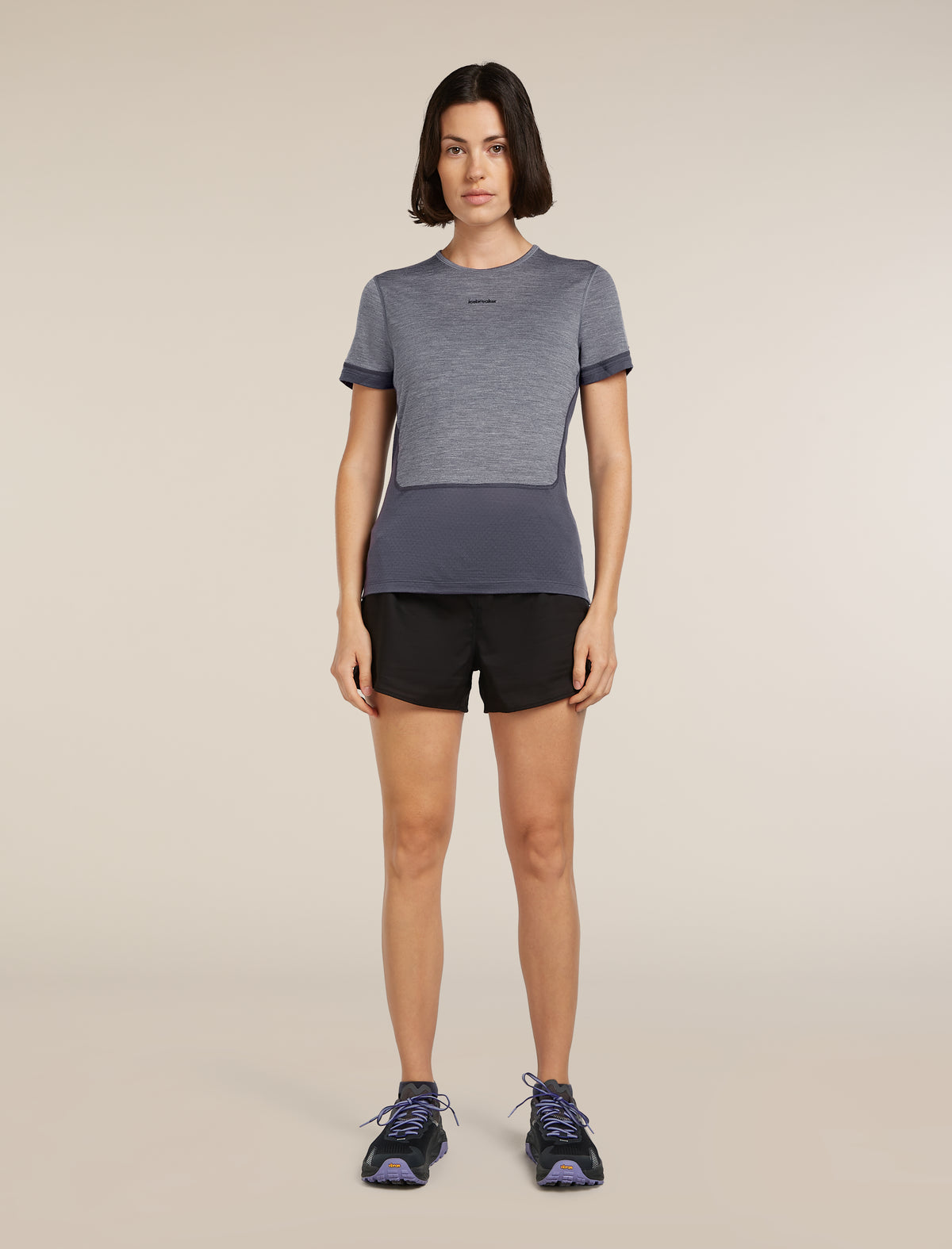 Women's Merino Blend 125 ZoneKnit™ Energy Wind Short Sleeve T-Shirt Graphite/Graphite Heather - 3