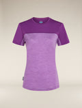 Women's Merino Blend 125 Cool-Lite™ Sphere Short Sleeve T-Shirt Colour Block Passion heather/passion - 6