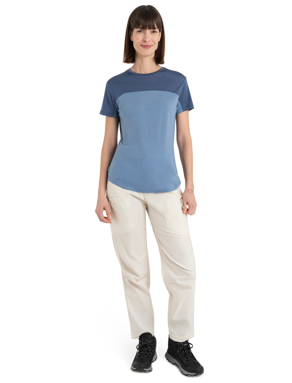 Women's Merino Blend 125 Cool-Lite™ Sphere Short Sleeve T-Shirt Colour Block Kyanite/Dawn - 3