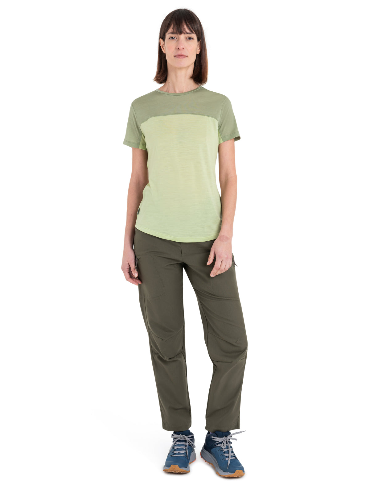 Women's Merino Blend 125 Cool-Lite™ Sphere Short Sleeve T-Shirt Colour Block Glazen/Lichen - 3