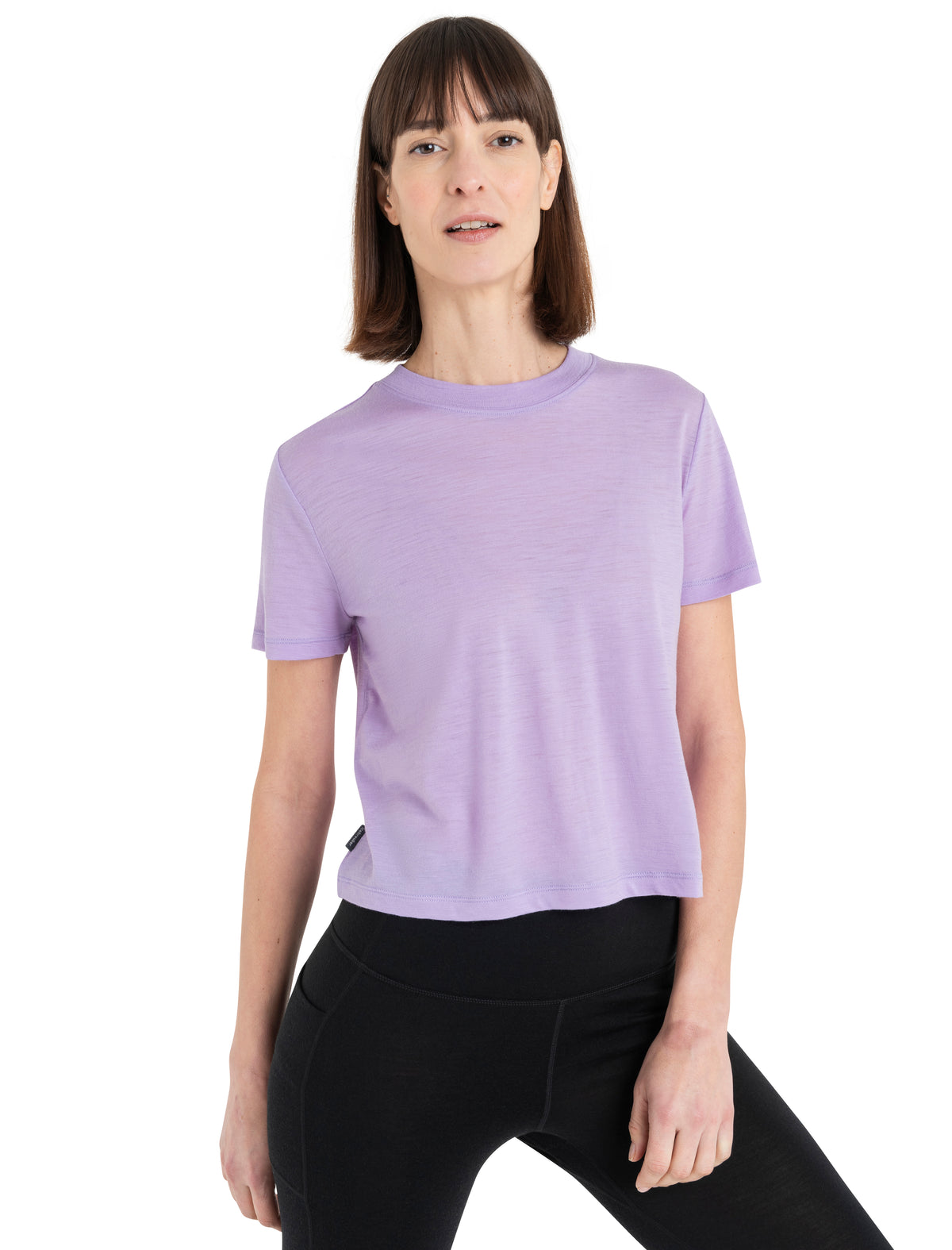 Women's Merino 150 Tech Lite Short Sleeve Crop T-Shirt Purple Gaze - 1