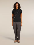 Women's Merino 150 Tech Lite Short Sleeve Polo Black - 4
