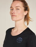 Women's Merino 150 Tech Lite Short Sleeve Scoop T-Shirt Icebreaker Logo Reflections  - 5