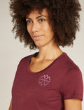 Women's Merino 150 Tech Lite Short Sleeve Scoop T-Shirt Icebreaker Logo Reflections  - 5