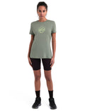 Women's Merino 150 Tech Lite Short Sleeve T-Shirt Camping Circle Oil/Black/Silver - 3