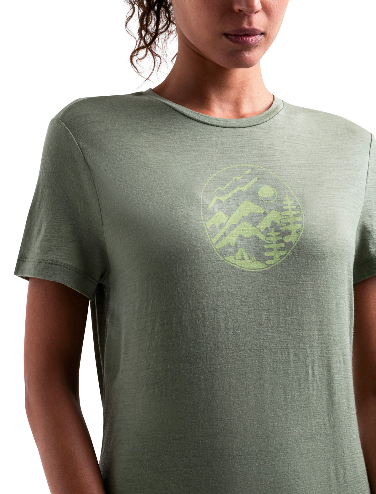 Women's Merino 150 Tech Lite Short Sleeve T-Shirt Camping Circle Oil/Black/Silver - 5