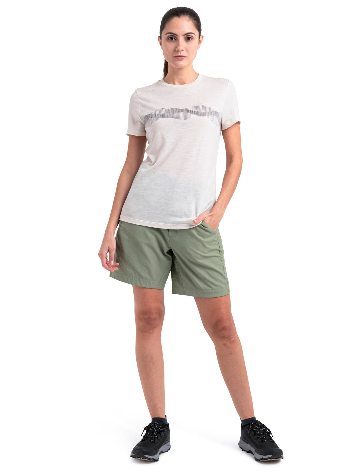 Women's Merino 150 Tech Lite III T-Shirt Mountain Lines Chalk - 3