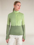 Women's Merino Blend 200 Realfleece™ Descender Long Sleeve Half Zip Jacket Glazen/Lichen - 1