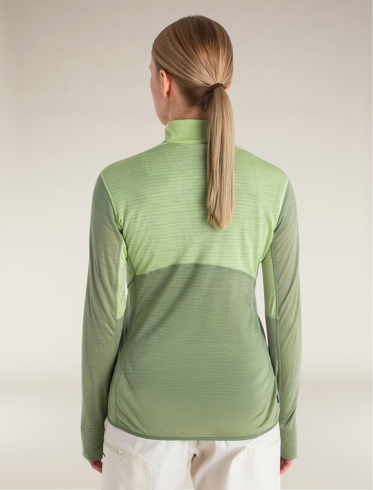 Women's Merino Blend 200 Realfleece™ Descender Long Sleeve Half Zip Jacket Glazen/Lichen - 2