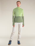 Women's Merino Blend 200 Realfleece™ Descender Long Sleeve Half Zip Jacket Glazen/Lichen - 3