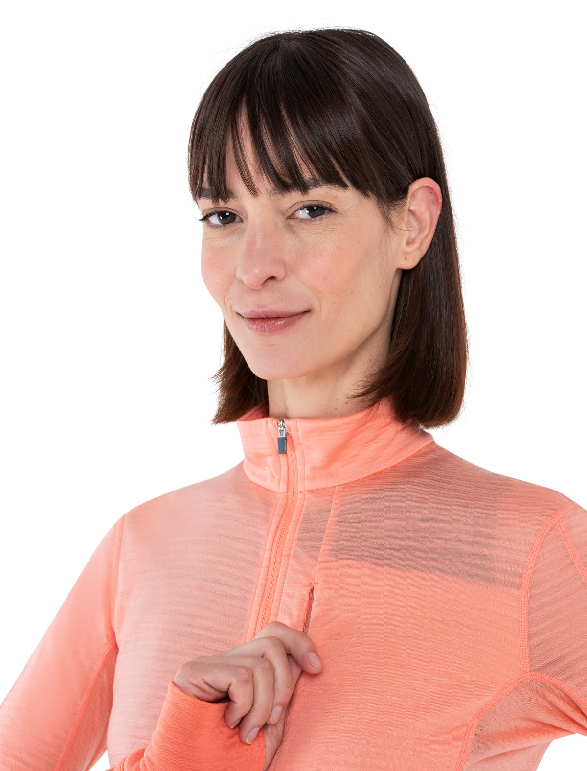 Women's Merino Blend 200 Realfleece™ Descender Long Sleeve Half Zip Jacket Glow/Tang - 6
