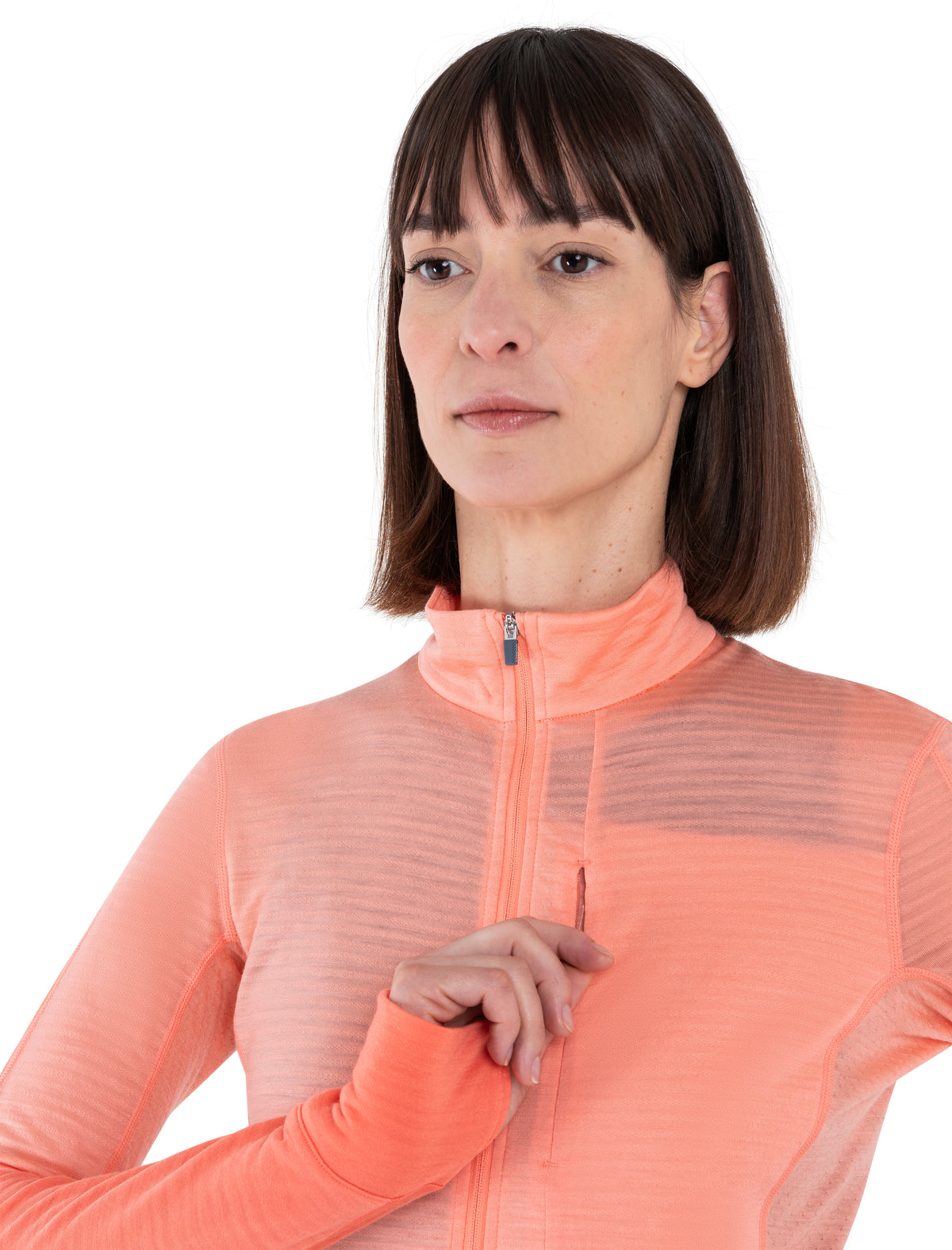 Women's Merino Blend 200 Realfleece™ Descender Long Sleeve Half Zip Jacket Glow/Tang - 7
