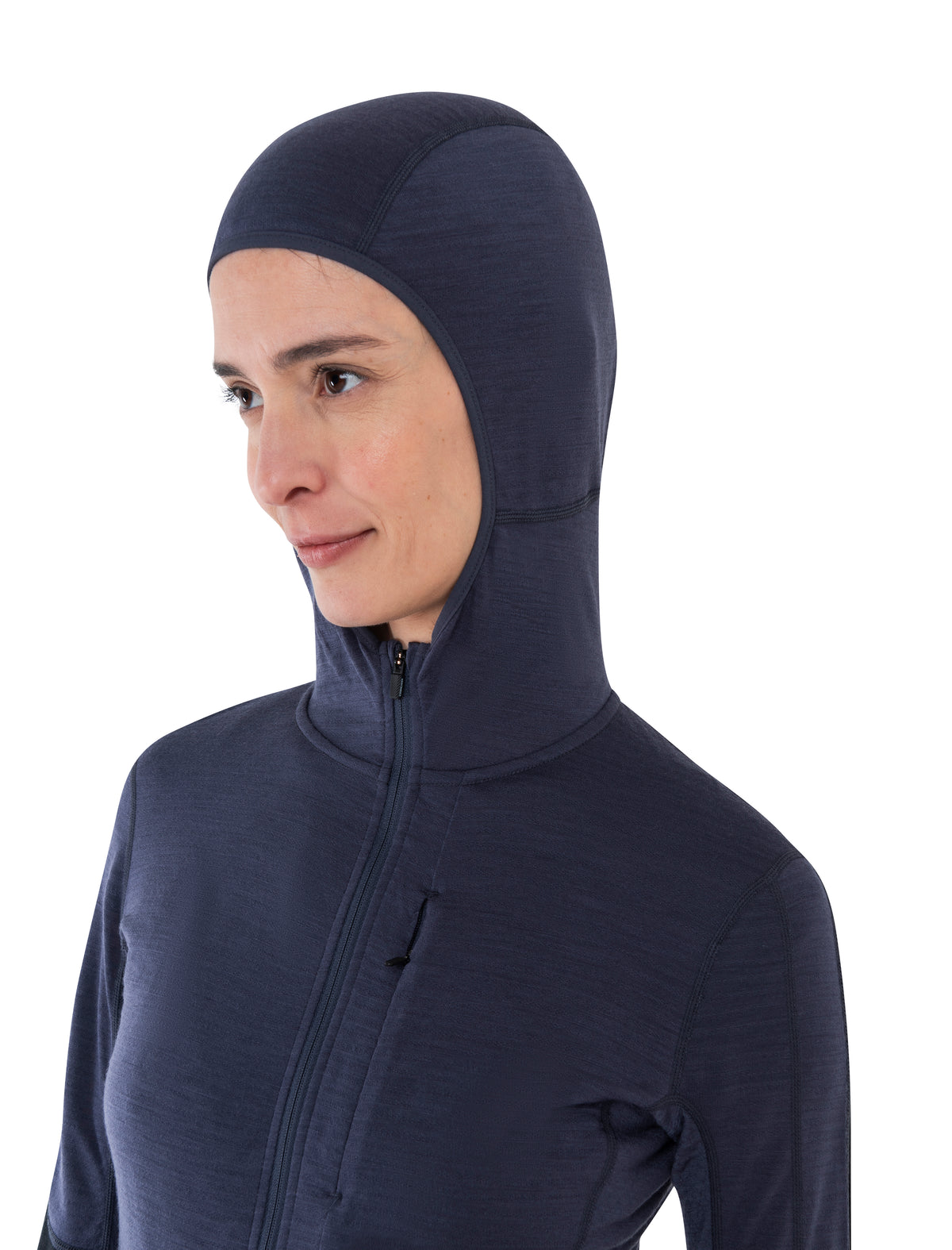 Women's Merino Blend 200 Realfleece™ Descender Long Sleeve Zip Hoodie Graphite/Black - 5