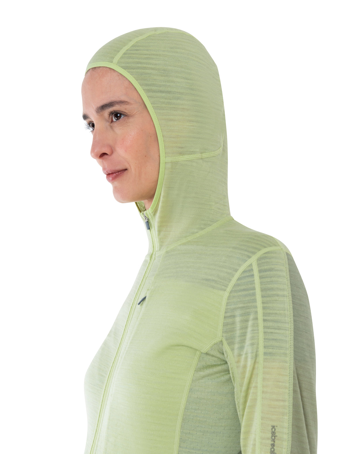 Women's Merino Blend 200 Realfleece™ Descender Long Sleeve Zip Hoodie Glazen/Lichen - 4