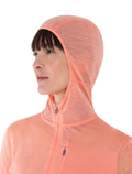 Women's Merino Blend 200 Realfleece™ Descender Long Sleeve Zip Hoodie Glow/Tang - 5