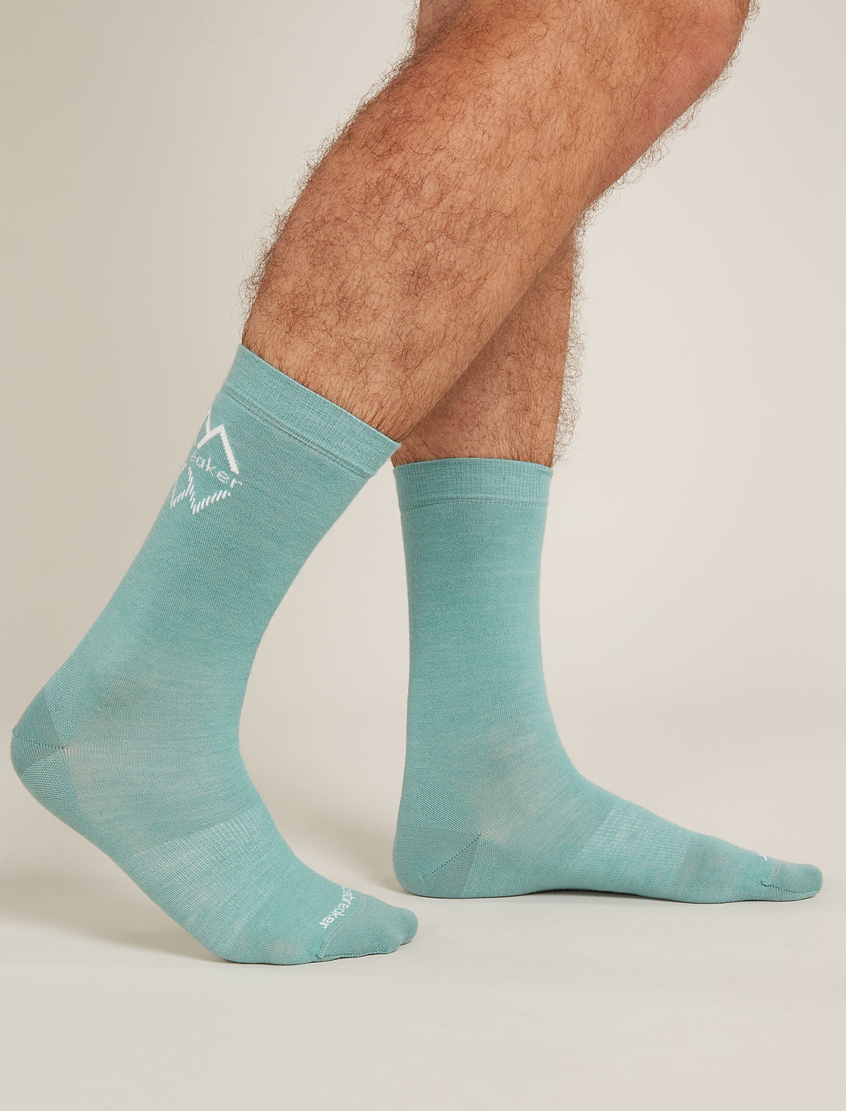 Men's Merino Lifestyle Fine Gauge Crew IB Logo Reflections Socks  - 2