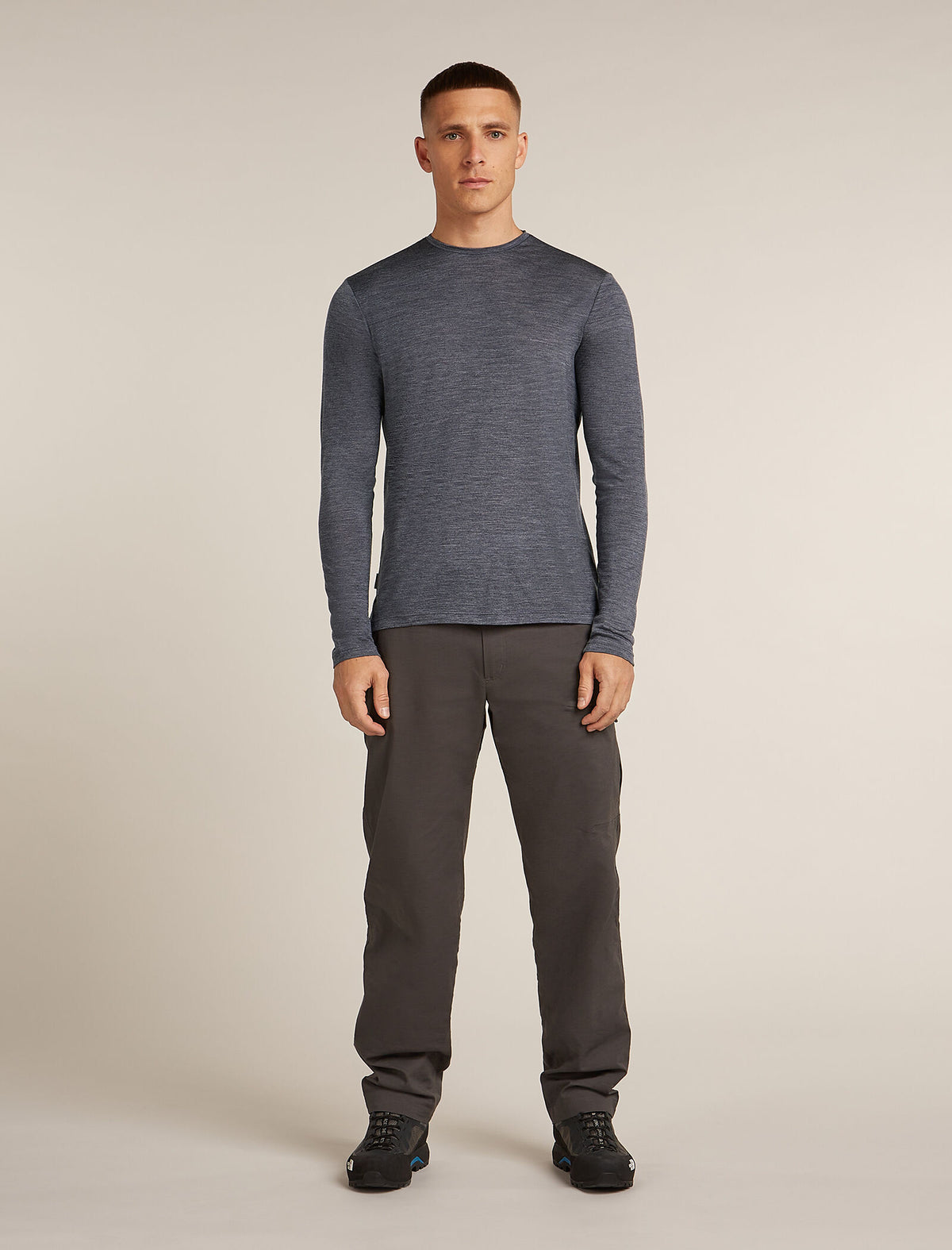 Men's Merino Blend 125 Cool-Lite™ Sphere Long Sleeve T-Shirt Midnight Navy Heather - 3