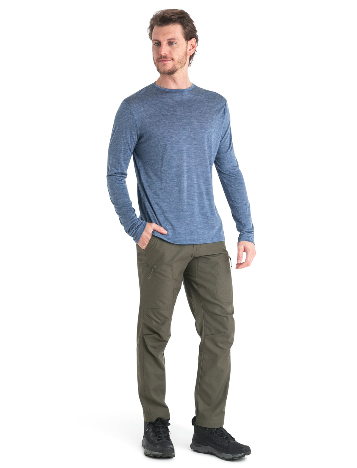Men's Merino Blend 125 Cool-Lite™ Sphere Long Sleeve T-Shirt Dawn Heather - 4