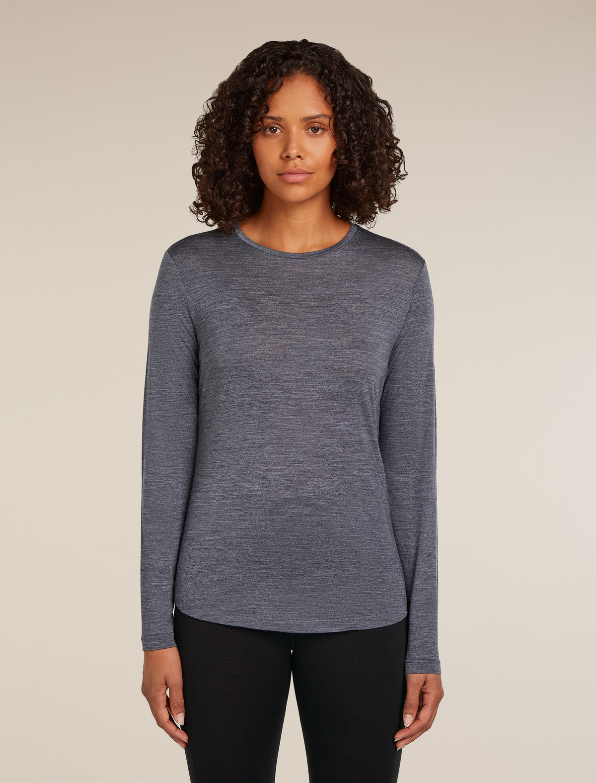 Women's Merino Blend 125 Cool-Lite™ Sphere Long Sleeve T-Shirt Midnight Navy Heather - 1