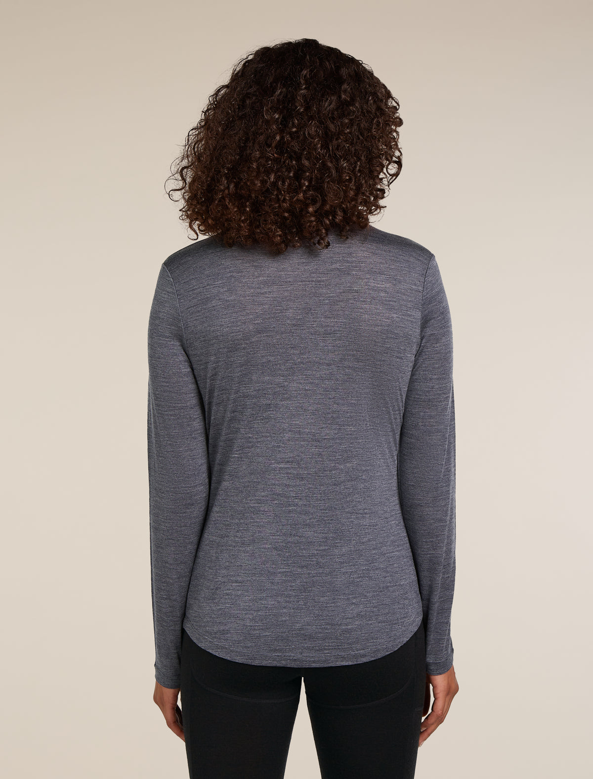 Women's Merino Blend 125 Cool-Lite™ Sphere Long Sleeve T-Shirt Midnight Navy Heather - 2
