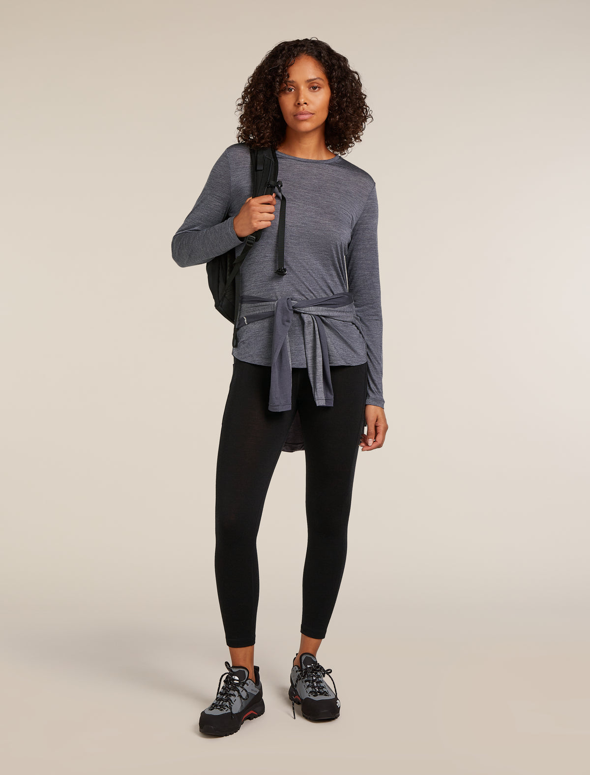 Women's Merino Blend 125 Cool-Lite™ Sphere Long Sleeve T-Shirt Midnight Navy Heather - 4