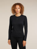 Women's Merino Blend 125 ZoneKnit™ Energy Wind Long Sleeve T-Shirt Black - 1