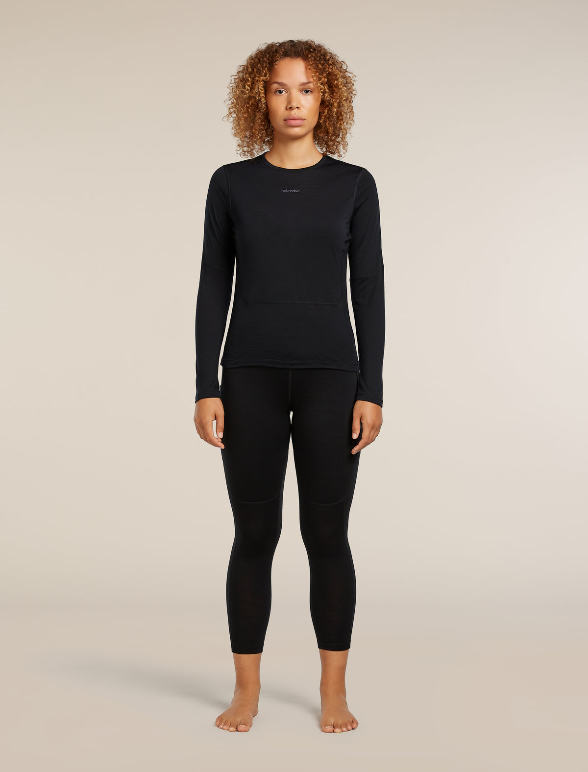 Women's Merino Blend 125 ZoneKnit™ Energy Wind Long Sleeve T-Shirt Black - 3