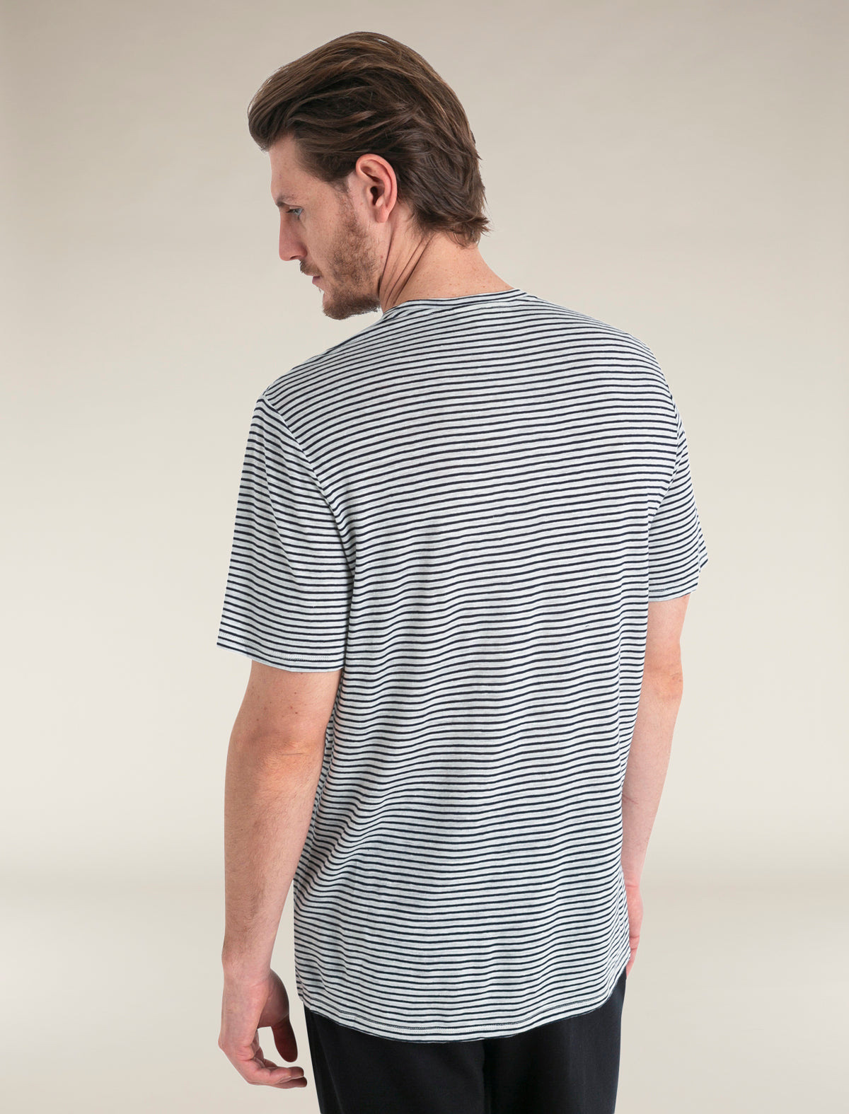 Men's Merino Linen T-Shirt Stripe  - 2