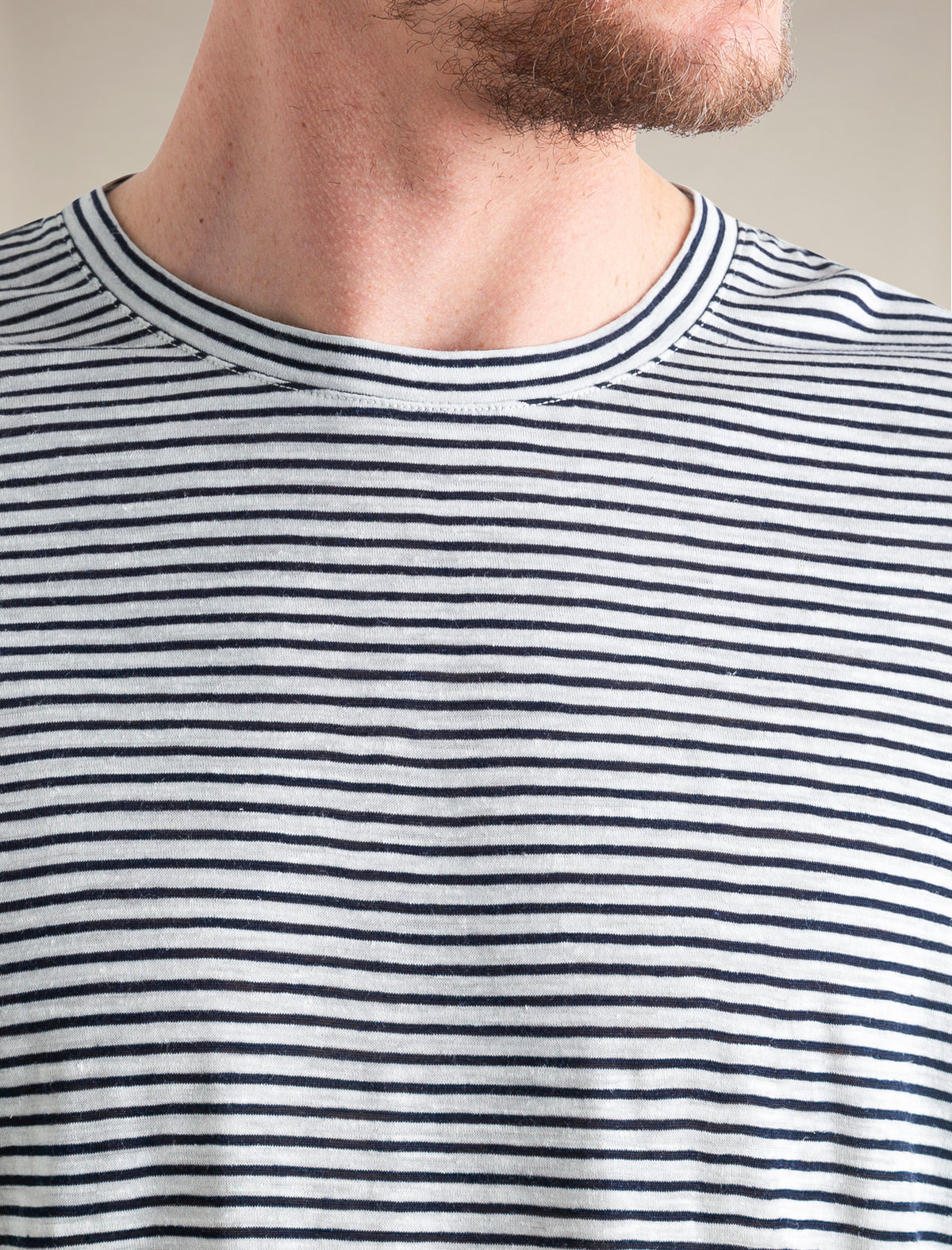 Men's Merino Linen T-Shirt Stripe  - 5