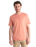Men's Merino Linen T-Shirt Stripe Ember/Snow - 1