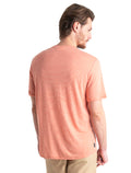 Men's Merino Linen T-Shirt Stripe Ember/Snow - 2
