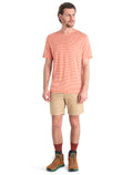 Men's Merino Linen T-Shirt Stripe Ember/Snow - 3