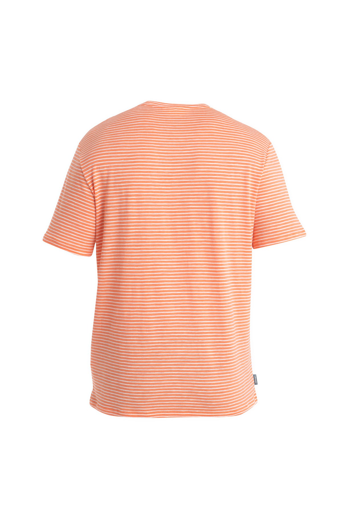 Men's Merino Linen T-Shirt Stripe Ember/Snow - 6
