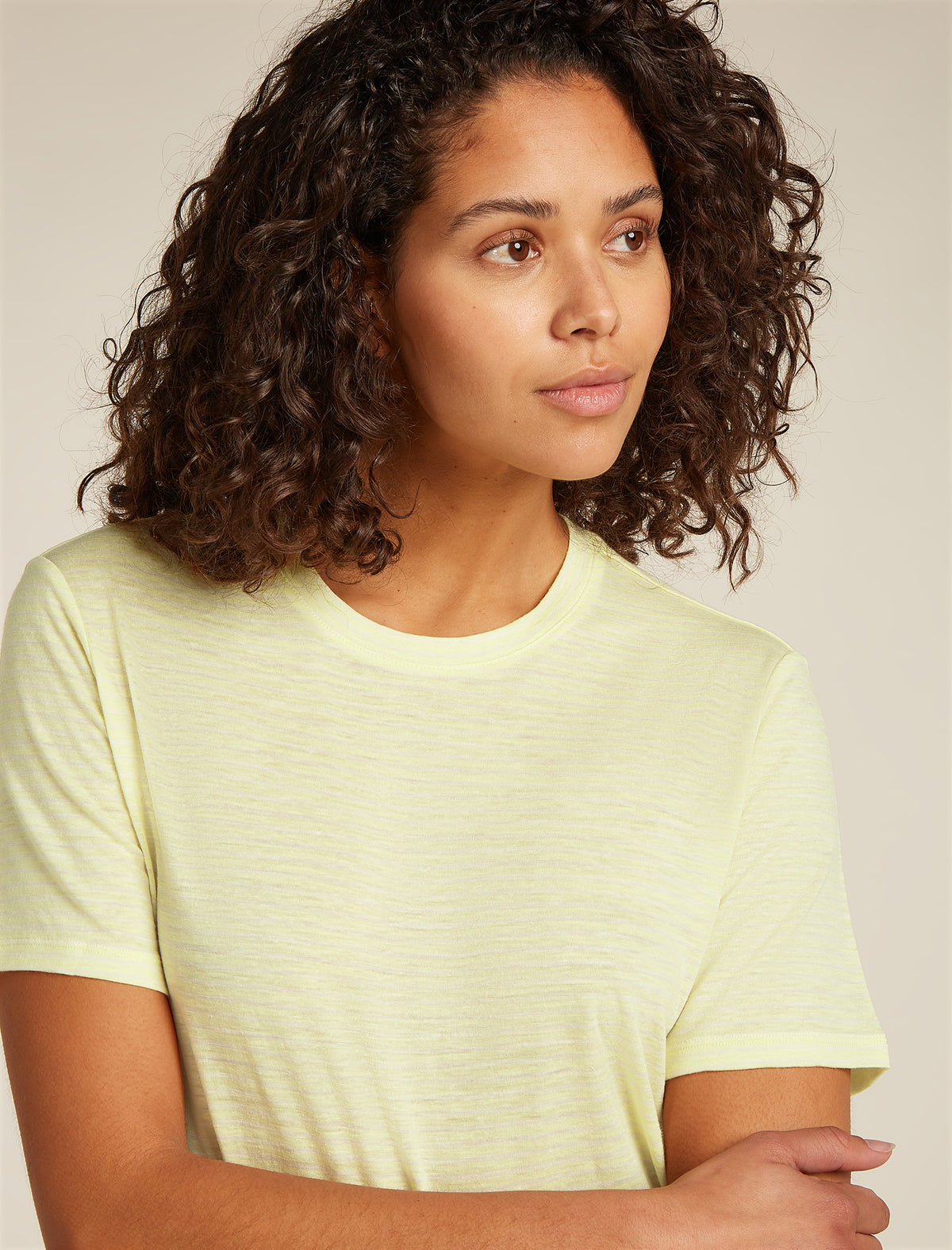 Women's Merino Linen T-Shirt Stripe  - 5