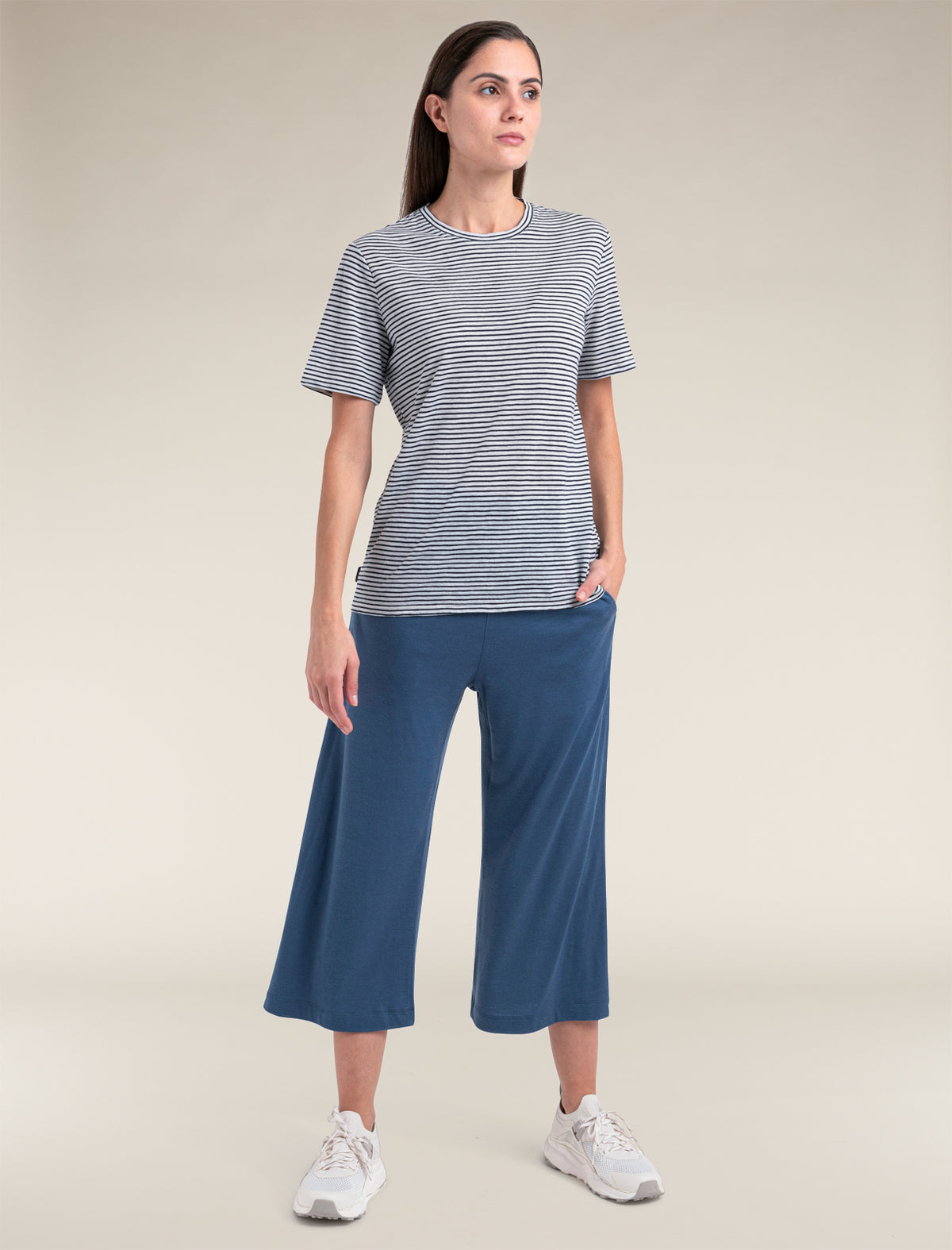 Women's Merino Linen T-Shirt Stripe  - 4