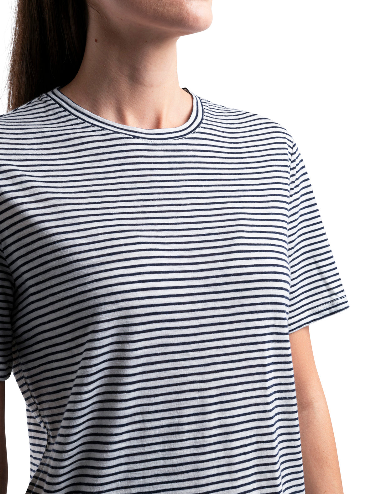 Women's Merino Linen T-Shirt Stripe  - 5