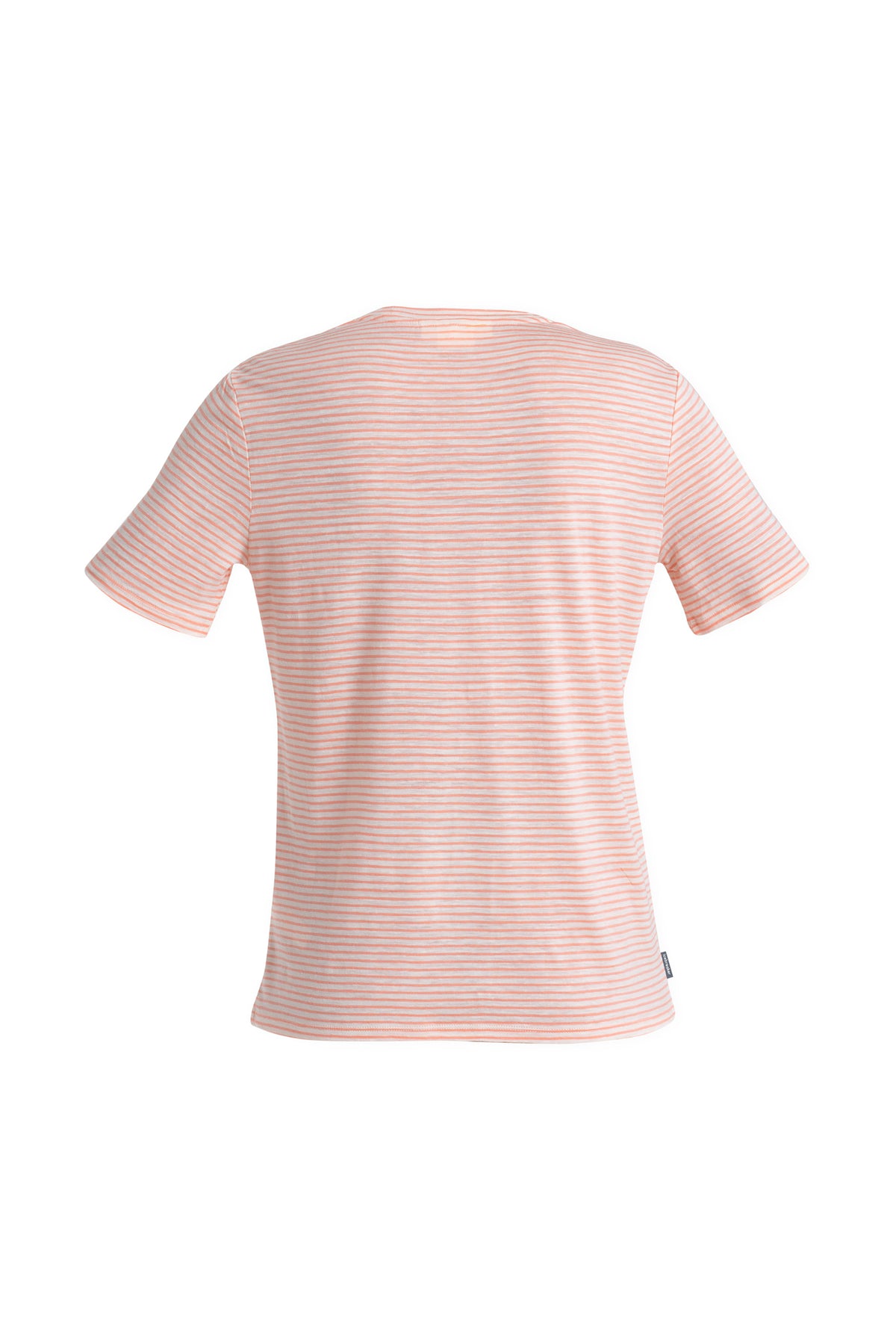 Women's Merino Linen T-Shirt Stripe Snow/Glow - 9