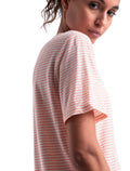 Women's Merino Linen T-Shirt Stripe Snow/Glow - 7